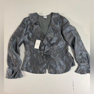 Armani Collezioni Women's Brocade Light Blue Blazer Size 8.